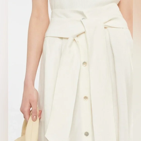 Vince - Belted linen-blend Midi Skirt Size M‎ - Picture 4 of 13